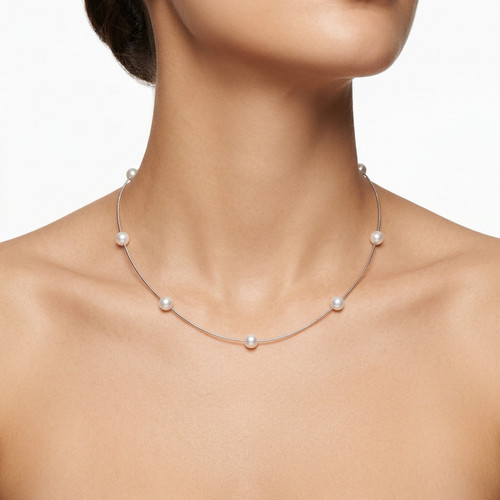 Girocollo con perle oro - girocollo,