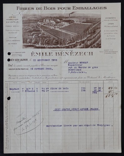 Billhead facture 1933 - billhead,