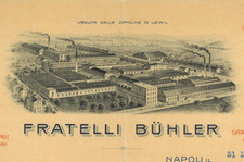 Lettera int. FRATELLI BUHLER molini silos per granaglie. Napoli 1914