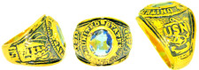 Navy militare anello blu cz - blu,