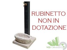 FONTANA DA ESTERNO GIARDINO H 90 CM FERRO ANTRACITE PIETRA CEMENTO TREVI KG.22