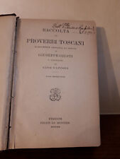 RACCOLTA DI PROVERBI TOSCANI - Giusti, Giuseppe  - 1926