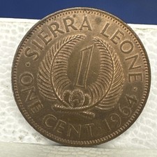 ONE CENT 1964 SIERRA LEONE MILTON COIN VINTAGE MONETA
