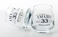 2x Amaro 33 Bicchiere da shot liquore amaro 3 cl vetro panciuto Italia bicchiere da liquore 7998