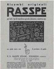 RICAMBI RASSPE MACCHINE AGRICOLE FALCIATRICI PUBBLICITA'- AGRICOLTURA X FIUMALBO