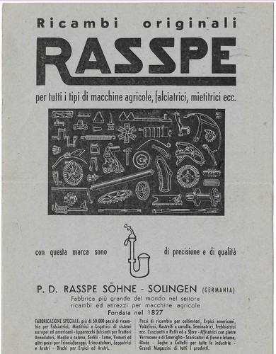 Ricambi rasspe macchine - rasspe,