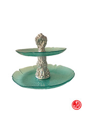 Porta frutta in vetro su due