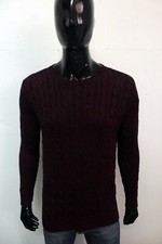 Ralph Lauren Maglione Uomo Taglia S Maglioncino Bordeaux Cotone Sweater Logo Man