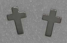 Orecchini Croce in Argento 925 Galvanica Rodio