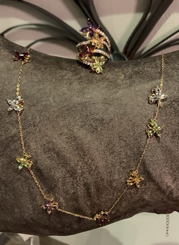 Set farfalla gemma collana - set,