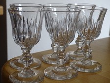 BACCARAT 6 ANCIENS VERRES A LIQUEUR CRISTAL MOD TULIPE COTES CREUSES ht 9,8 cm