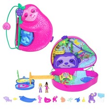 Polly Pocket - Borsetta Dolce Bradipo, playset 2 in 1 Mamma e Cucciolo, Cofanett