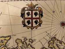 Grande Cartina Geografica Sardegna1642 Poligrafico Di Stato Filigranata a mano