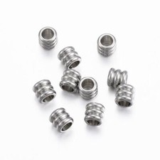 10pz perline in acciaio inox 316 separatori tubo 5x4,5mm colore argento scuro