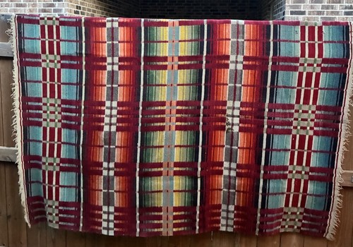 Vtg mexican blanket handspun - vtg,