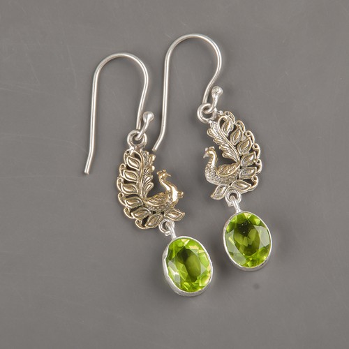 Orecchini ovali peridoto gemma - orecchini,