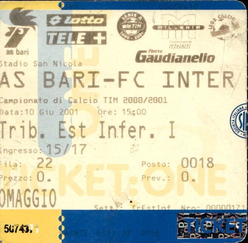 Biglietto bari fc inter - as,