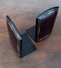 Coppia di fermalibri pelle -