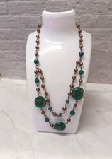 Collana vintage ottone e vetro
