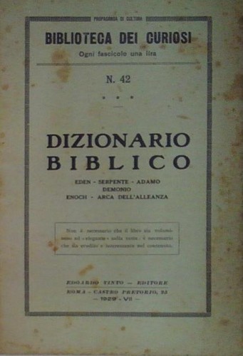 Dizionario biblico - dizionario,
