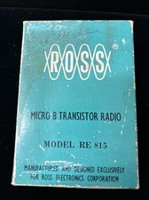 Ross Micro 8 Transistor Radio RE 815 Original Box Earphone Instructions WOW