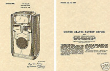 Wurlitzer Modello 312 Jukebox Stampa Brevetto USA Pronto da Incorniciare 1936 Paul