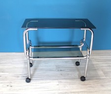 TAVOLINO CARRELLO Porta tv vintage vetro anni 70 modernariato RESTAURO COMPLETO