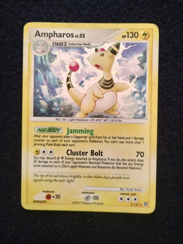 Pokémon card ampharos - pokémon, lv.