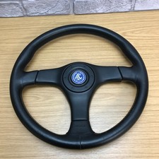 Volante in vera pelle nera