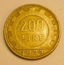 ITALIA REPUBBLICA 200 LIRE 1979 MONETA MOLTO RARA - DA COLLEZIONE - SENZA FIRMA