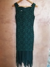 Vestito da cerimonia donna vintage merlettato con balze in tulle