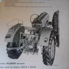 TRATTORE AGRICOLO ALLGAIER AP22 SYSTEM PORSCHE 1955 TRAKTOR FARM PROSPEKT