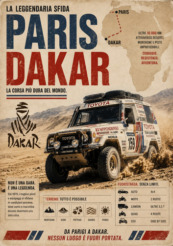 Poster paris dakar rally - paris,
