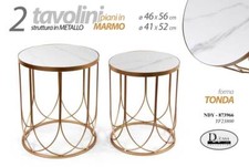 SET 2 TAVOLINI METALLO ORO