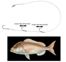 Terminale Acciaio 3 Ami Scorrevoli Pesca Dentice Pesce Serra Traina Vivo Surf