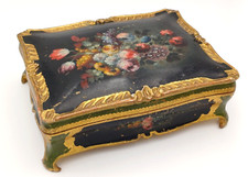 PORTA GIOIE SCRIGNO LEGNO DIPINTO A MANO  - MANIFATTURA VENEZIANA FINE '800