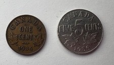 Canada 1936 1 Cent Penny &