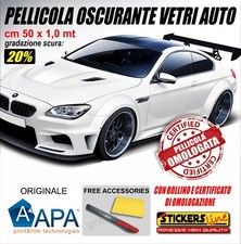 Pellicola Oscurante Vetri Auto APA ® 20% VLT SCURA omologata cm 50x100
