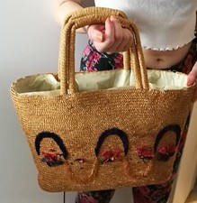Borsa donna coffa di paglia   vintage
