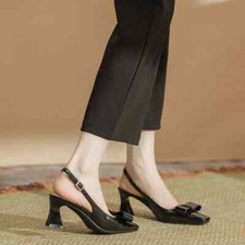 Decolte Scarpe Donna Alte 6 cm Blu Nero Lucido Cinturino Pelle Sintetica 70138