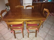 Tavolo allungabile in legno massello completo di 6 sedie impagliate