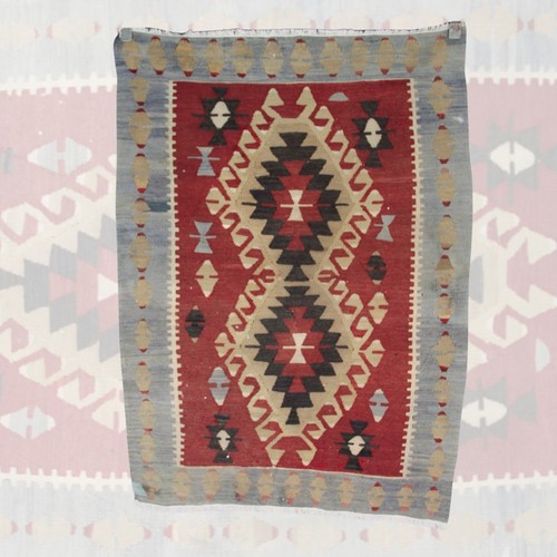 Kilim vintage rosso trama - rosso, a