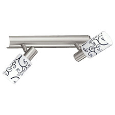 Lampadario x parete 2 faretti 9 W fari luci interno Pesaro cromo vetro decorato