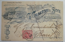 CRUSINALLO  TRAFILERIA BULLONERIA CALDERONI CARTOLINA D'EPOCA  1908