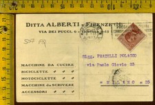 Regno Cartolina Firenze Biciclette Motociclette ditta Alberti pq 507