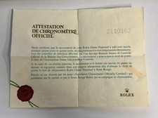 Rolex Certificate Official