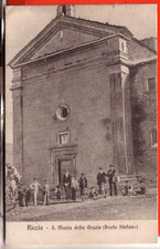 CARTOLINA RICCIA FP VIAGGIATA 1919 CHIESA S. MARIA DELLE GRAZIE ANIMATA RARA BEL