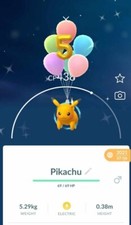 Palloncino Volante Shiny Pikachu 5° Anniversario -MlNl P T C - Leggi Descrizione