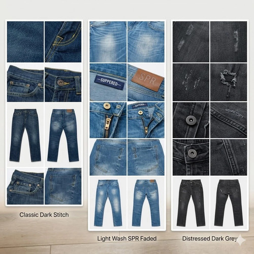 Jeans uomo blu nero stock - jeans, 3