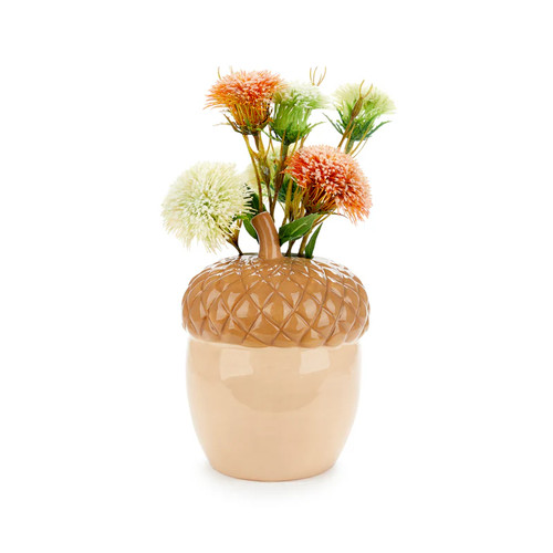 Vaso ghianda ceramica dipinto - ghianda,